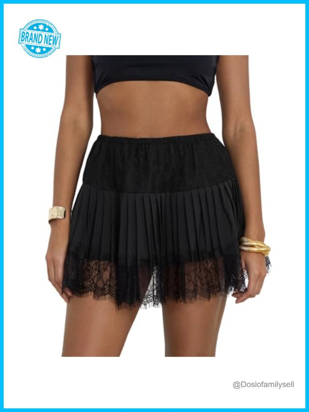 Women Lace Ruffle Pleated Mini Skirt Low Rise Elastic Floral Mesh Clubwear